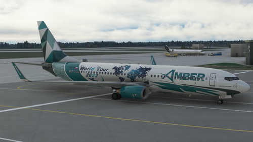 PMDG Boeing 737- 800 BW /  OM-FRT WORLD TOUR EDITION  / Amber Virtual - 4K black + interior