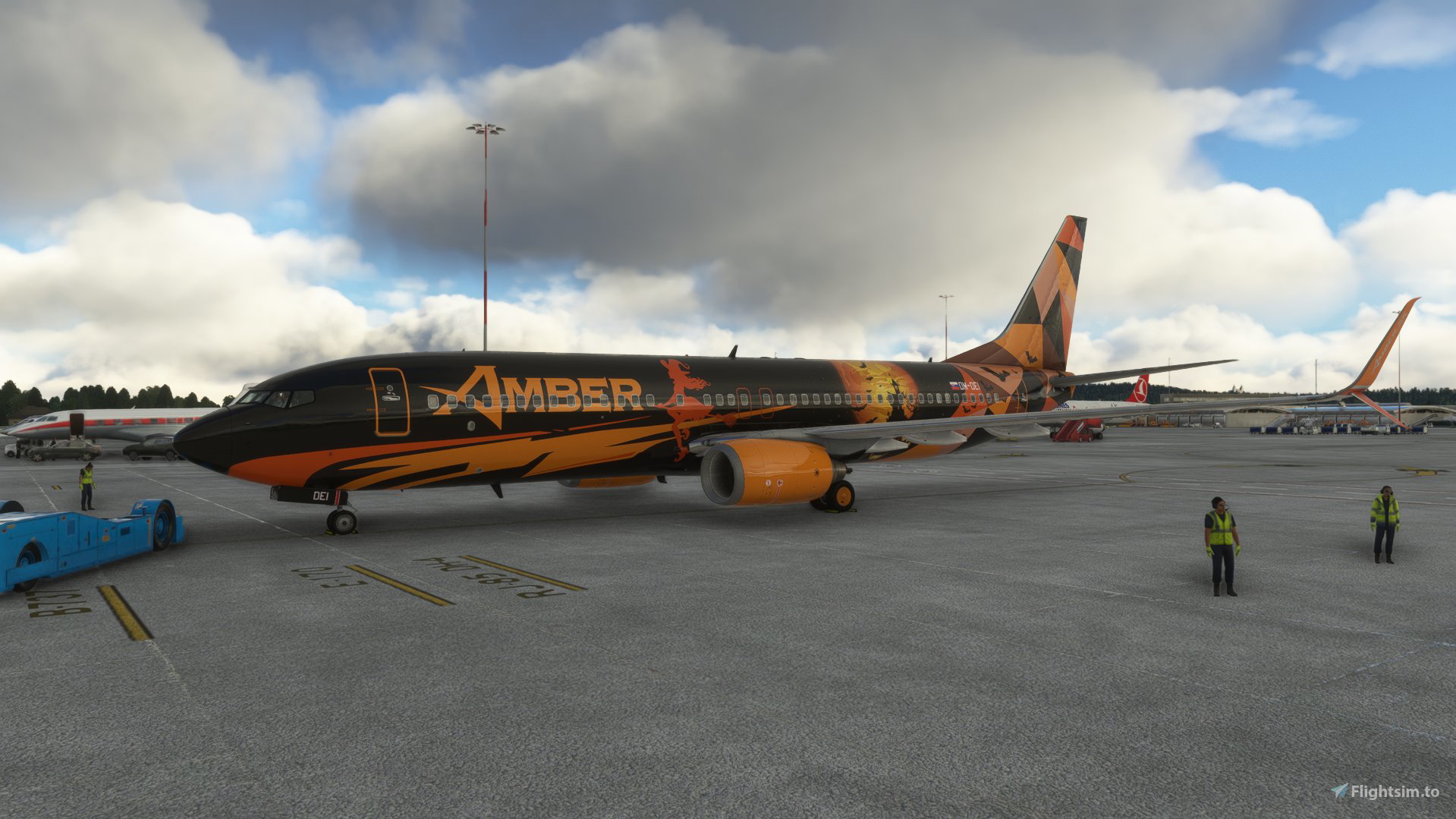 PMDG Boeing 737- 800 SSW - HALLOWEEN EDITION / OM-DEI / Amber