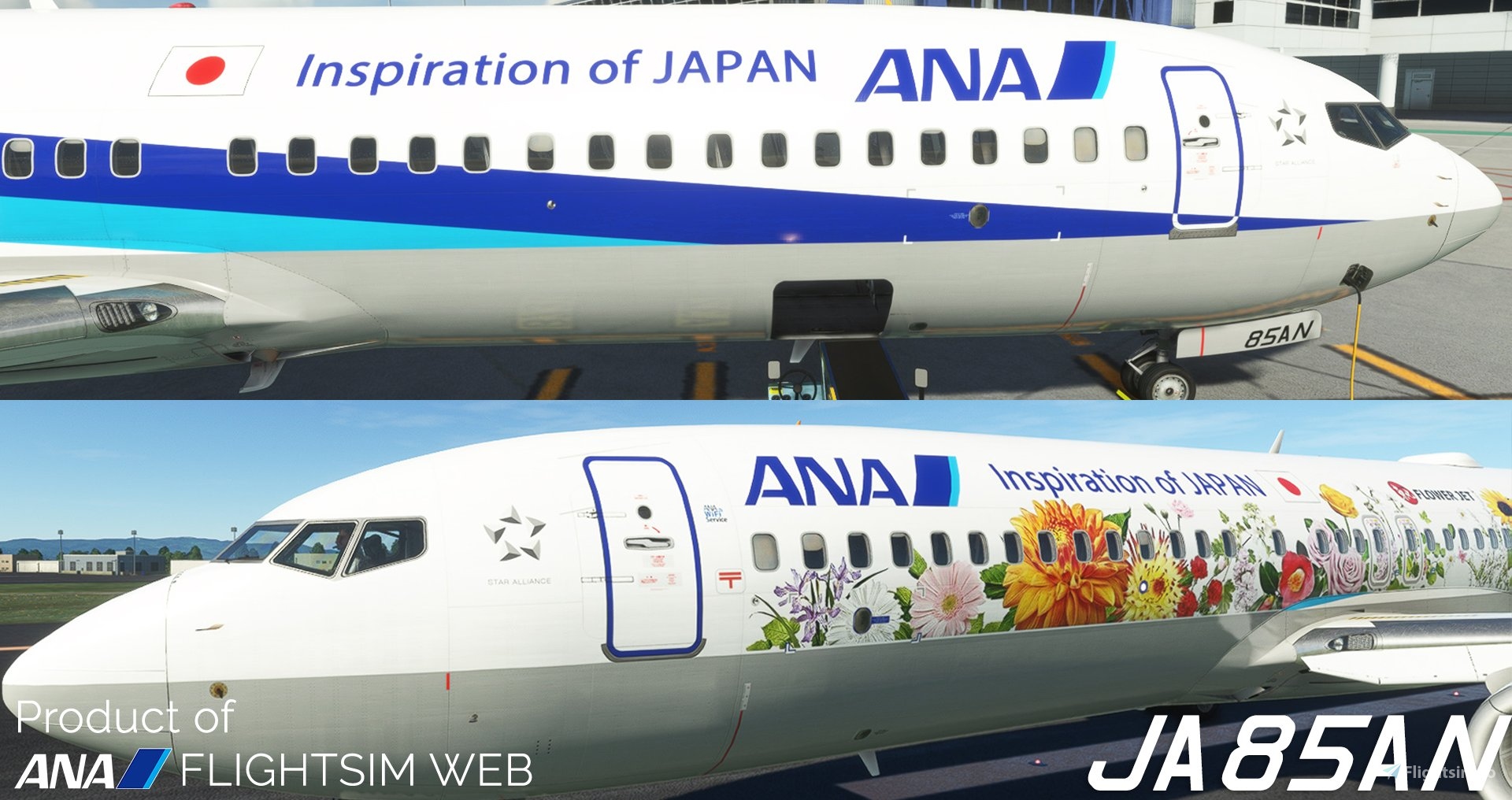 PMDG NG3 ANA 737-800 JA85AN (Regular/Tohoku Flower JET) Repaint 