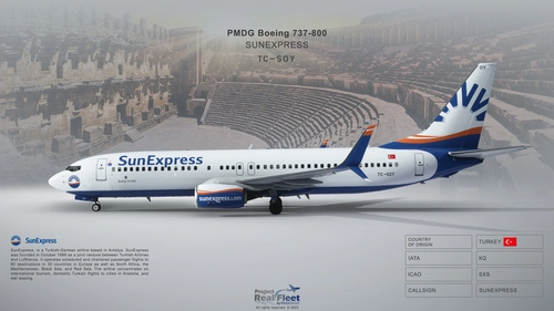 Project Real Fleet by fOrZaONDER - SunExpress TC-SOY (4K) Livery with Cabin, PMDG Boeing 737-800