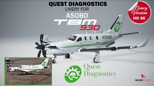 Quest Diagnostics livery for Asobo TBM 930 [8K]