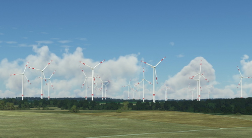 Realistic wind turbines in Mittelfranken and Oberpfalz (northern bavaria)