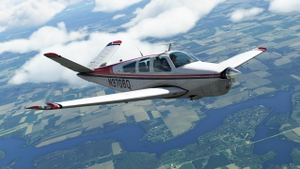 Red and Blue livery for Carenado/Microsoft Bonanza V35B thumbnail 5