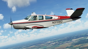 Red and Blue livery for Carenado/Microsoft Bonanza V35B thumbnail 8