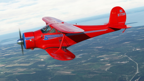 Red with Blue Lines livery for Beechcraft D17 in MSFS