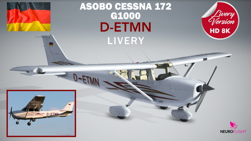 Registration D-ETMN livery for Asobo Cessna 172 G1000 [8K] (by request)