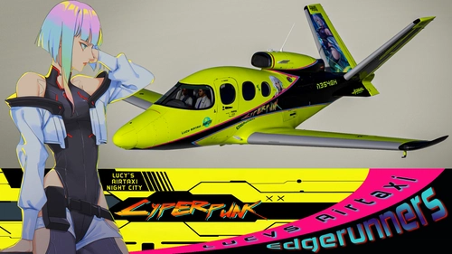 Repaint FFX SF50 Vision Jet G2 Cyperpunk "Lucys Airtaxi" 