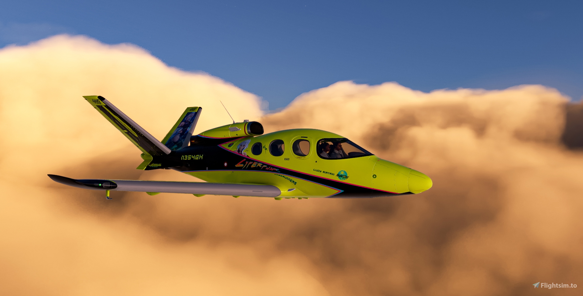 Repaint FFX SF50 Vision Jet G2 Cyperpunk &amp;quot;Lucys Airtaxi&amp;quot; para Microsoft ...