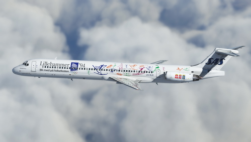 Scandinavian Airlines (SAS) '94 Winter Olympics Special (LN-RLR) Fly Maddog X MD82 - 8K