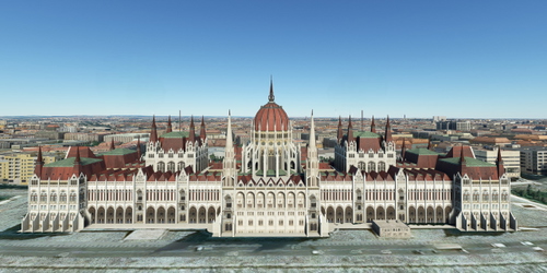 Ultralight Sightseeing - Hungary - Budapest - Parliament Building - ORFK Tower