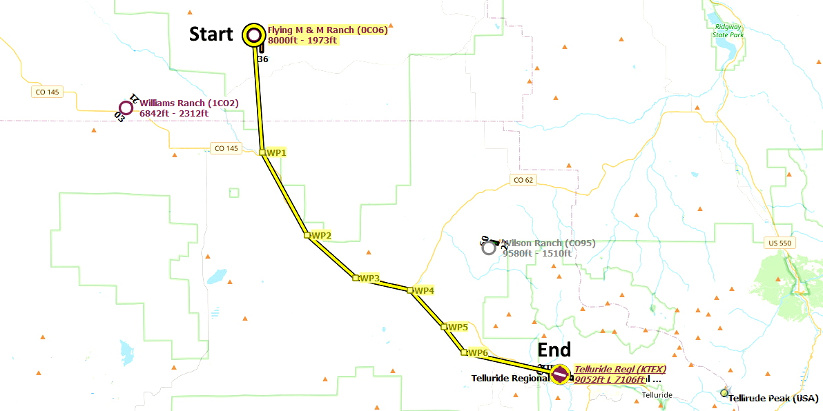 Short VFR Colorado Telluride Highest U.S. Commercial Airport for