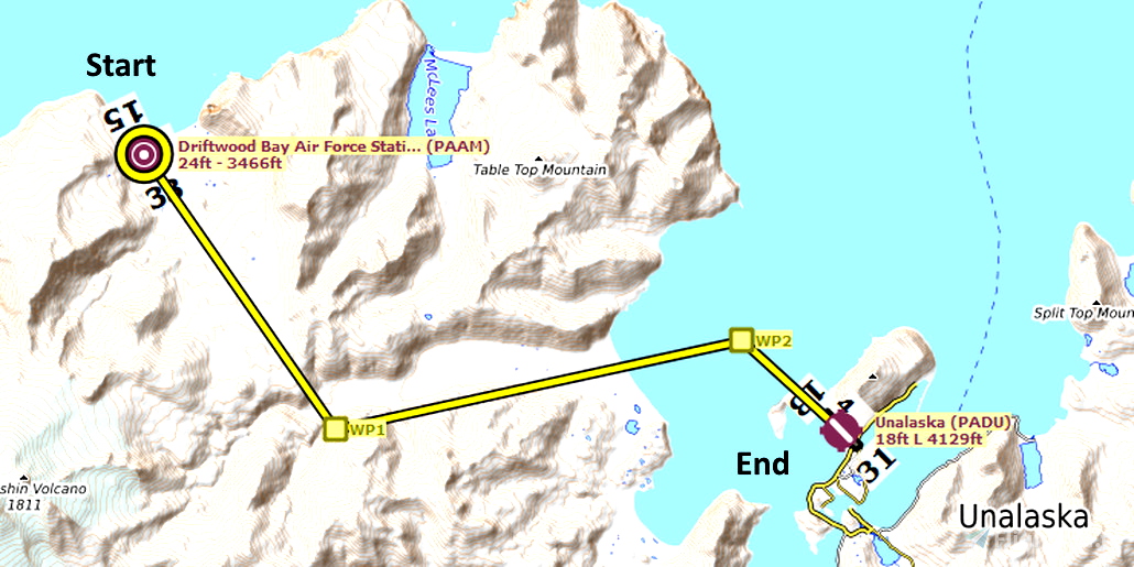Short VFR Alaska Unalaska Dutch Harbor for Microsoft Flight