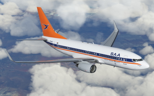 South African Airways Boeing 737-700 PMDG BW ZS-SIK Mid 90's Livery