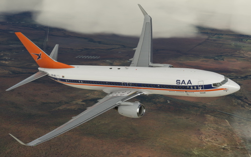 South African Airways Boeing 737-800 PMDG BW ZS-SIG Mid 90's Livery