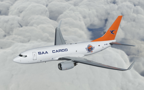 South African Airways Cargo Boeing 737-700BDSF PMDG BW ZS-SBB Old Livery