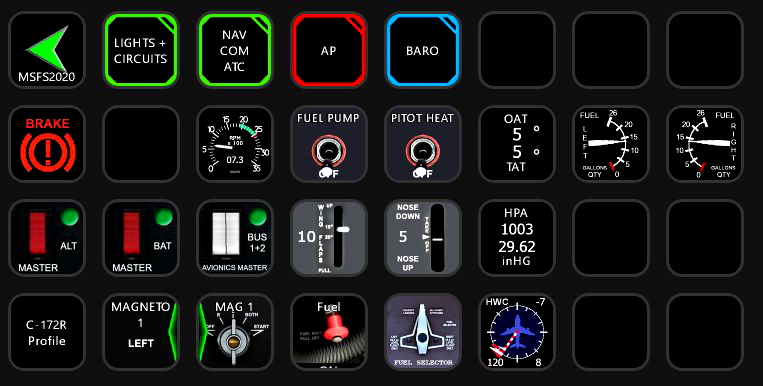 StreamDeck XL Profile for Cessna 172 (Standard Version) for Microsoft  Flight Simulator | MSFS