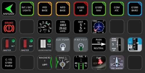 StreamDeck XL Profile for Cessna C-172 G1000 Version