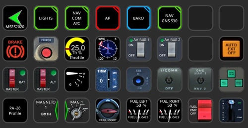 StreamDeck XL Profile for Piper Arrow PA-28 III and IV 