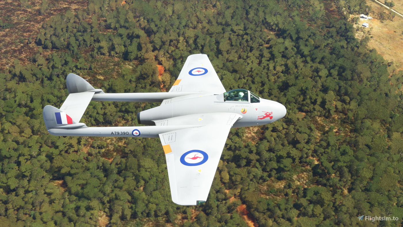 Swissmilsim DH100 Vampire RAAF 75th Squadron for Microsoft Flight ...