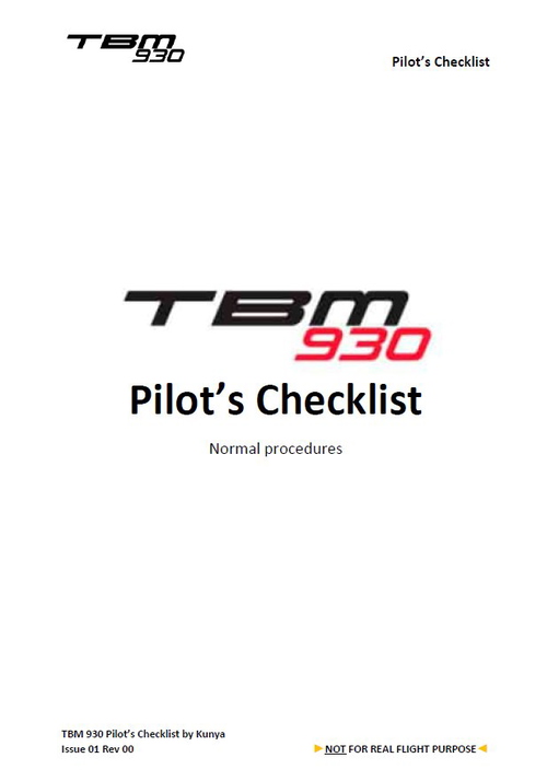 TBM 930 Pilot's Checklist