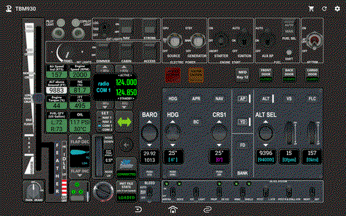 Touch Portal page for TBM 930