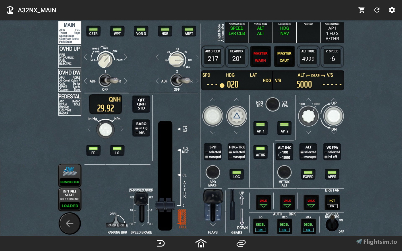 Touch Portal pages for FlyByWire A32NX for Microsoft Flight Simulator ...