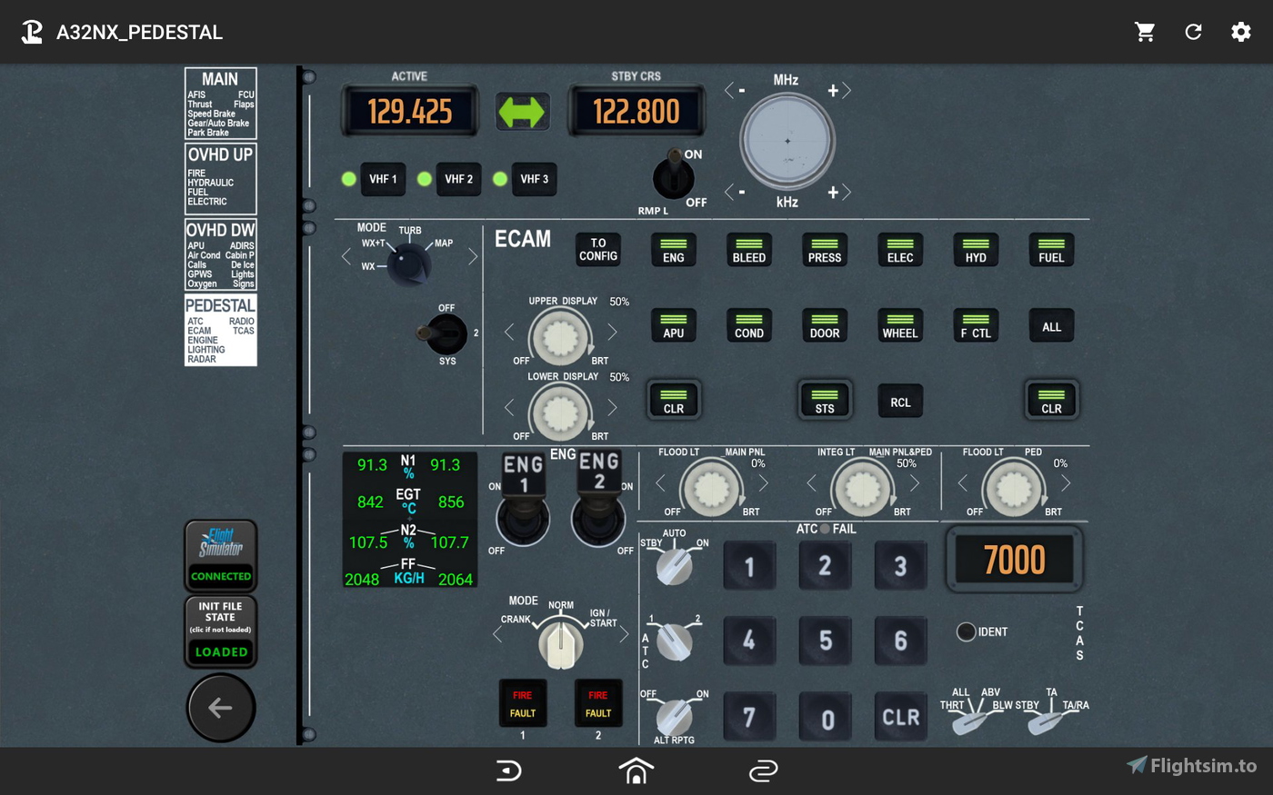 Touch Portal pages for FlyByWire A32NX for Microsoft Flight Simulator ...