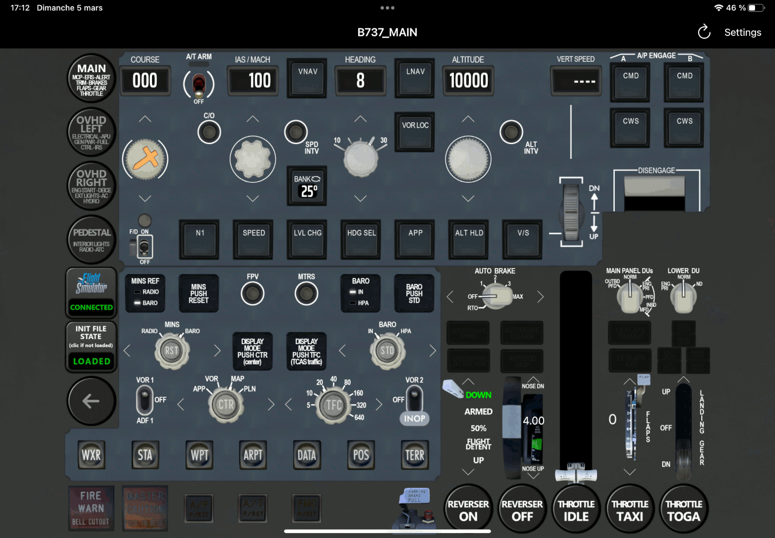 Touch Portal pages for PMDG 737 series