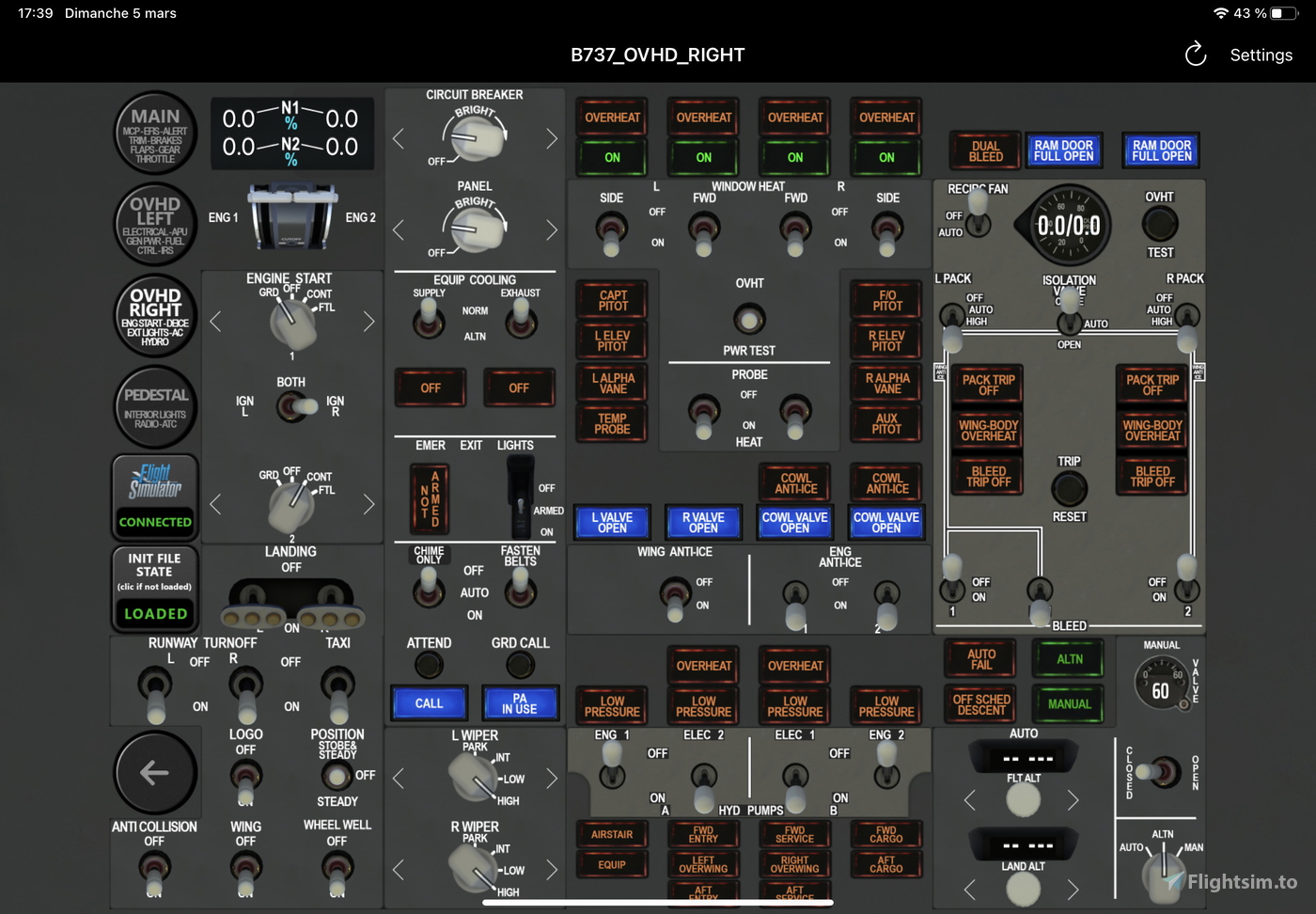 Touch Portal pages for PMDG 737 series for Microsoft Flight Simulator ...