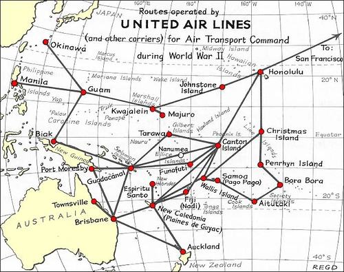 United Airlines Pacific Campaign Route