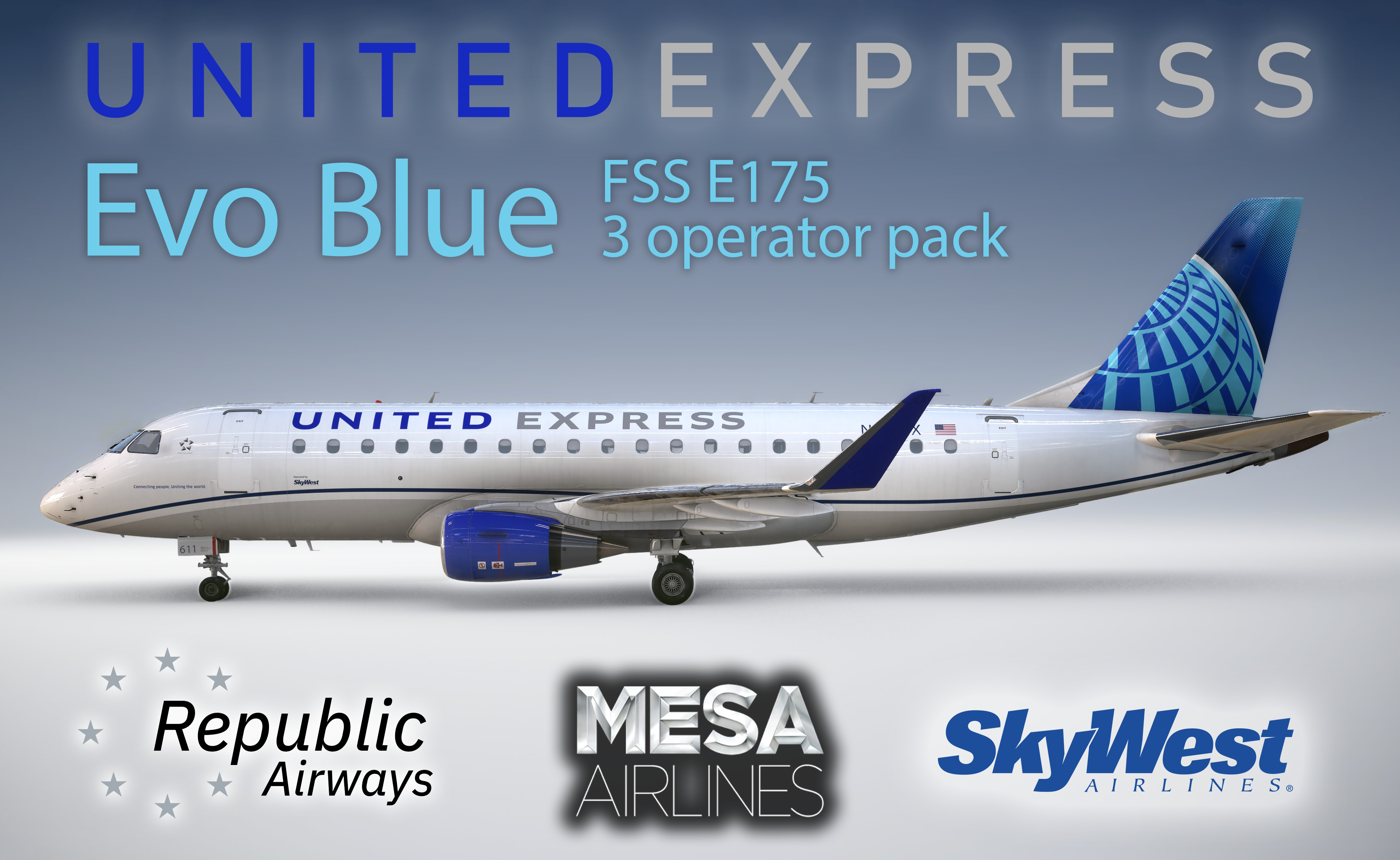 United Express - Evo Blue / E175 Triple Pack - Image 1