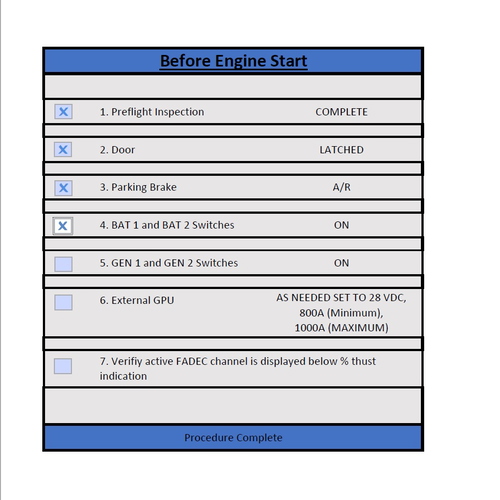 VisionJet Checklist