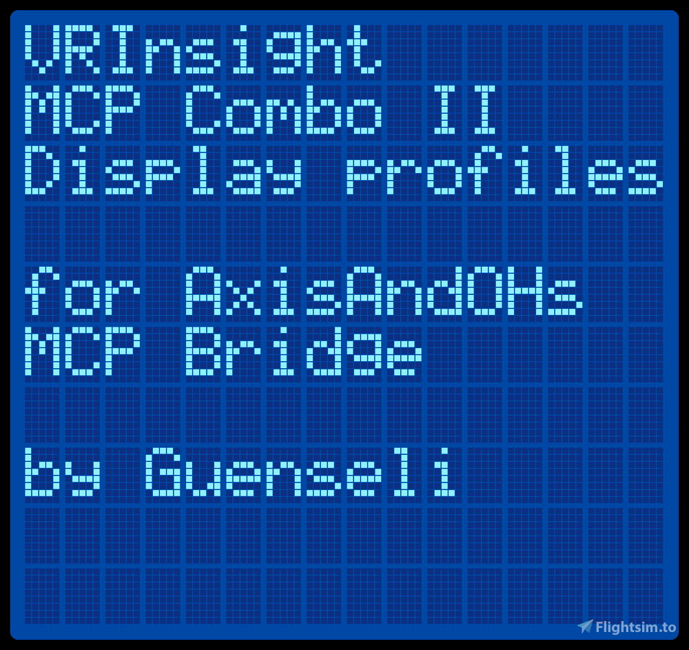 VRInsight MCP Combo II (Boeing) Display profiles (for AAO) for