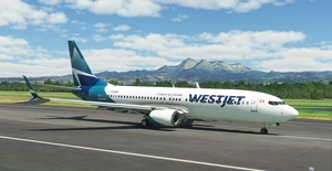 WestJet "2018 livery" "C-FUMF" PMDG B737-800 Scimitar winglets thumbnail 5