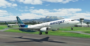 WestJet "2018 livery" "C-FUMF" PMDG B737-800 Scimitar winglets thumbnail 6