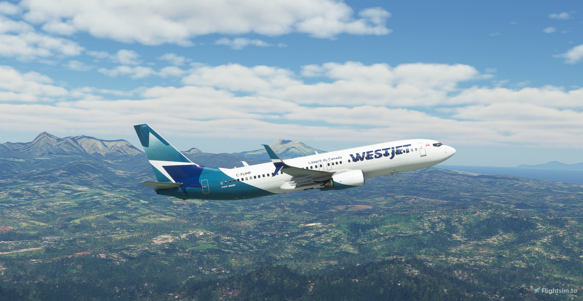 WestJet "2018 livery" "C-FUMF" PMDG B737-800 Scimitar winglets - Image 1