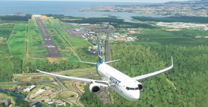 WestJet "2018 livery" "C-FUMF" PMDG B737-800 Scimitar winglets thumbnail 7