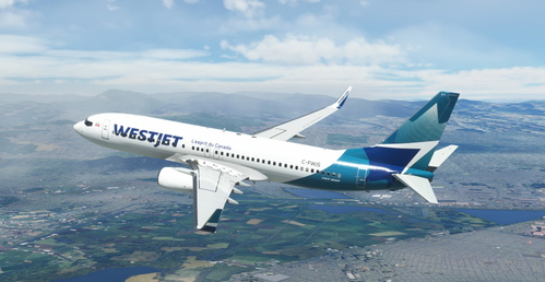 WestJet "2018 livery" "C-FWJS" PMDG B737-800