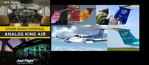 Wheels Up Cares for Black Square Analog King Air