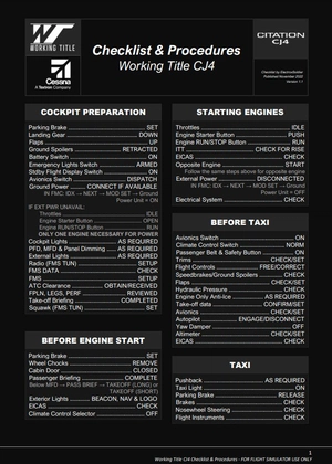 Working Title Cessna Citation CJ4 Checklist thumbnail 3