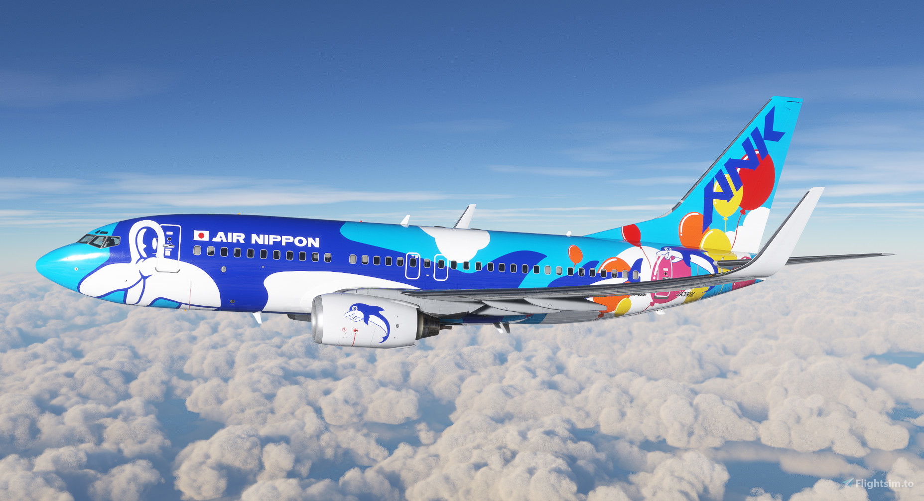 ANK Air Nippon 'Island Dolphin' JA391K | PMDG 737-700 [4K] for
