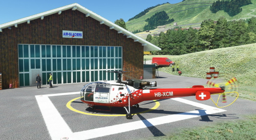 Air Glaciers Alouette III HB-XCM with a 2023 fictional Livery 