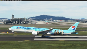 [8K] Captain Sim B77W KOREAN AIR BLACK PINK and Busan Expo HL7204 LIVERY thumbnail 2