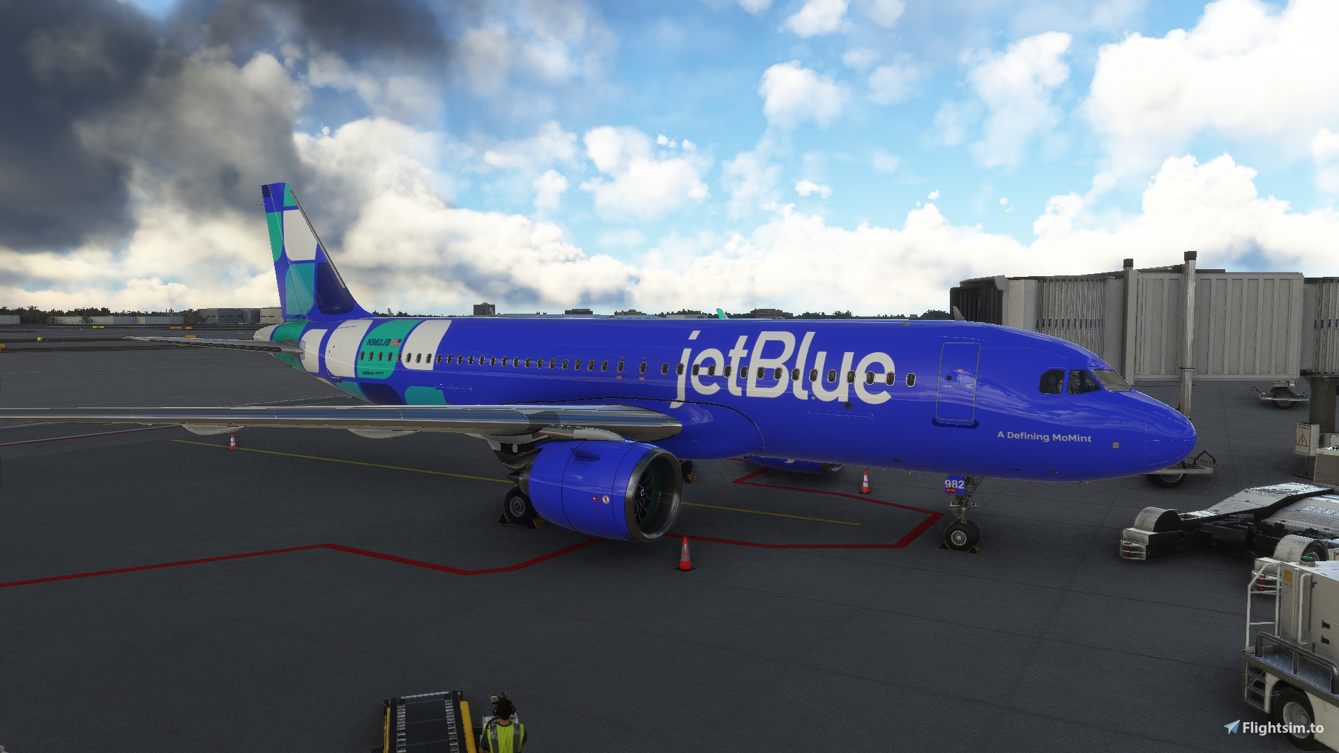 [A32NX] [8K] JetBlue N982JB Blue livery (new livery) - Image 1