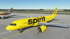 [A32NX] [8K] Spirit Airlines black mask N968NK  thumbnail 4