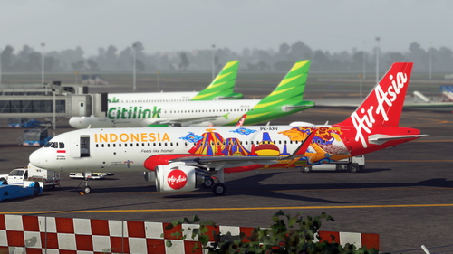 [A32NX] FlyByWire A320 |  Indonesia Air Asia Wonderful Indonesia PK-AXV 8K