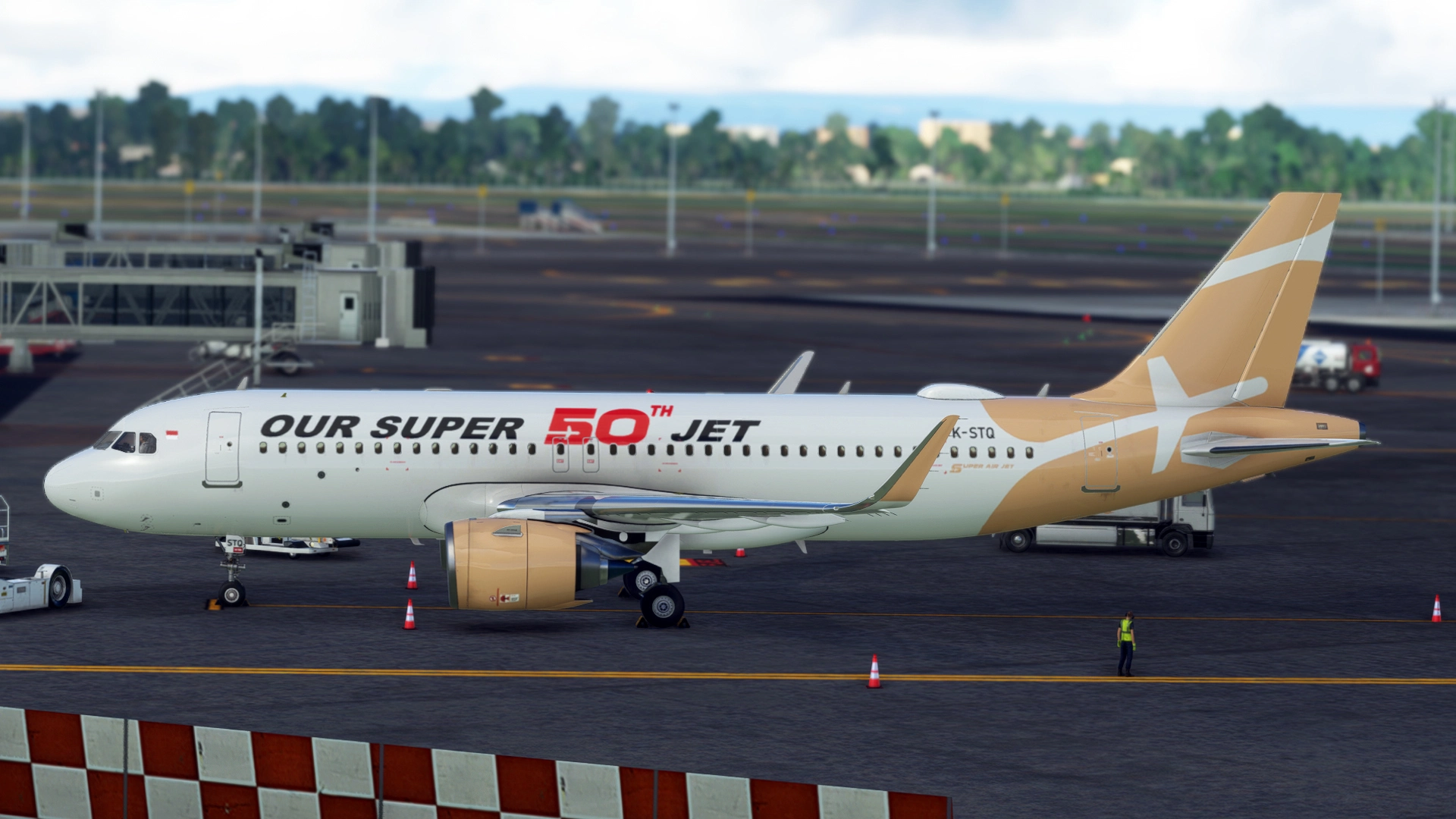 A32NX] FlyByWire A320 | Super Air Jet 50TH Livery PK-STQ | 8K