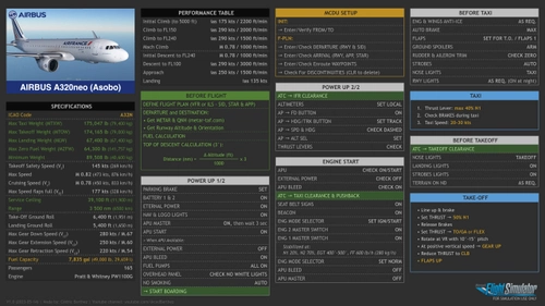 Airbus A320neo Asobo - Simplified Checklists & Procedures
