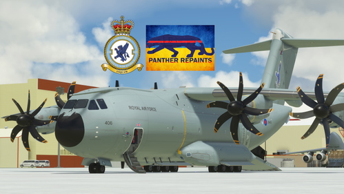 Airbus A400M Royal Air Force ZM406, 70 Squadron, 100th anniversary tail art.