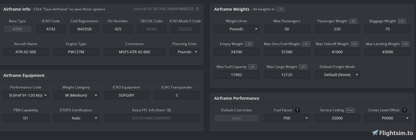 ATR 42-600 Simbrief Profile - Image 1